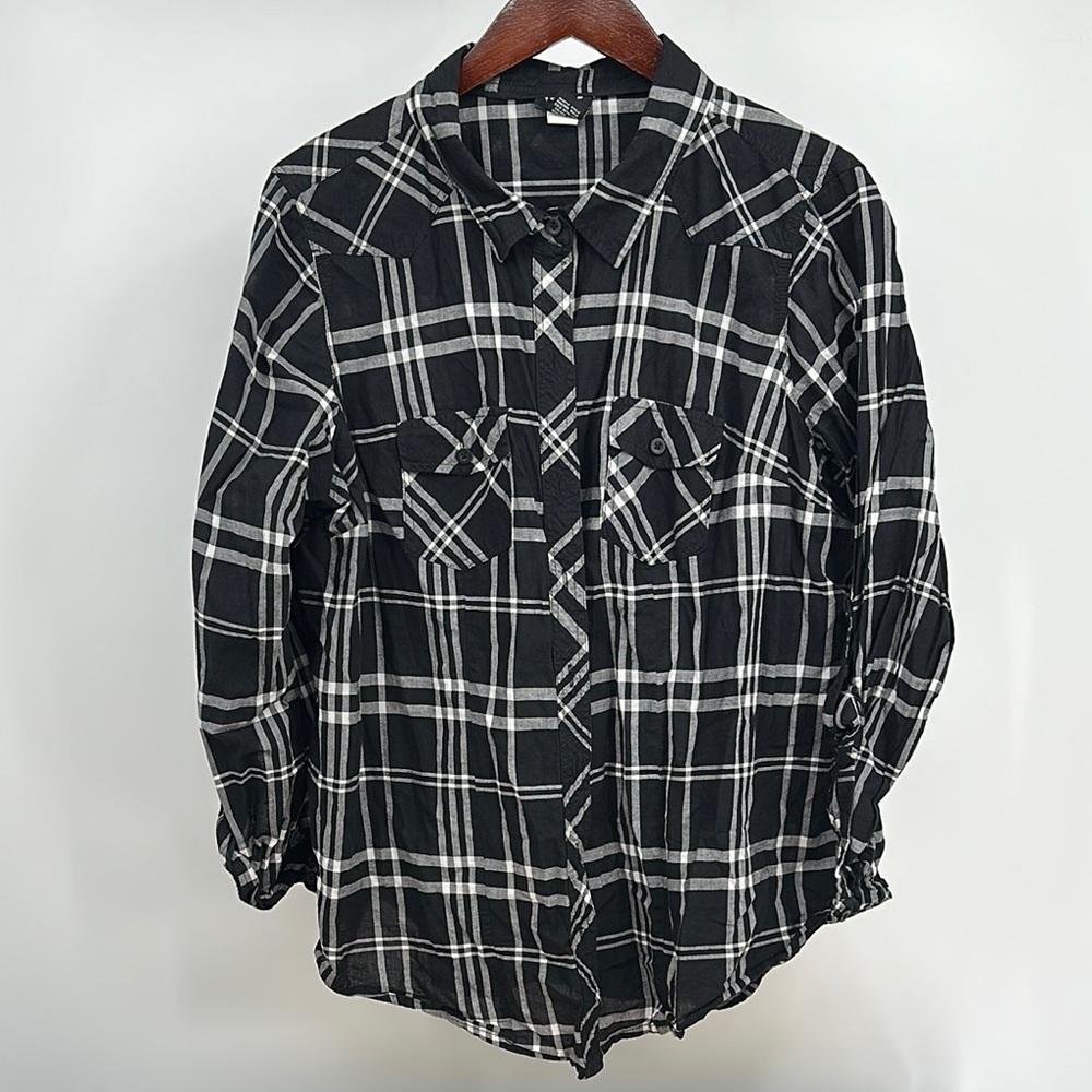 Torrid Monochrome Striped Shirt